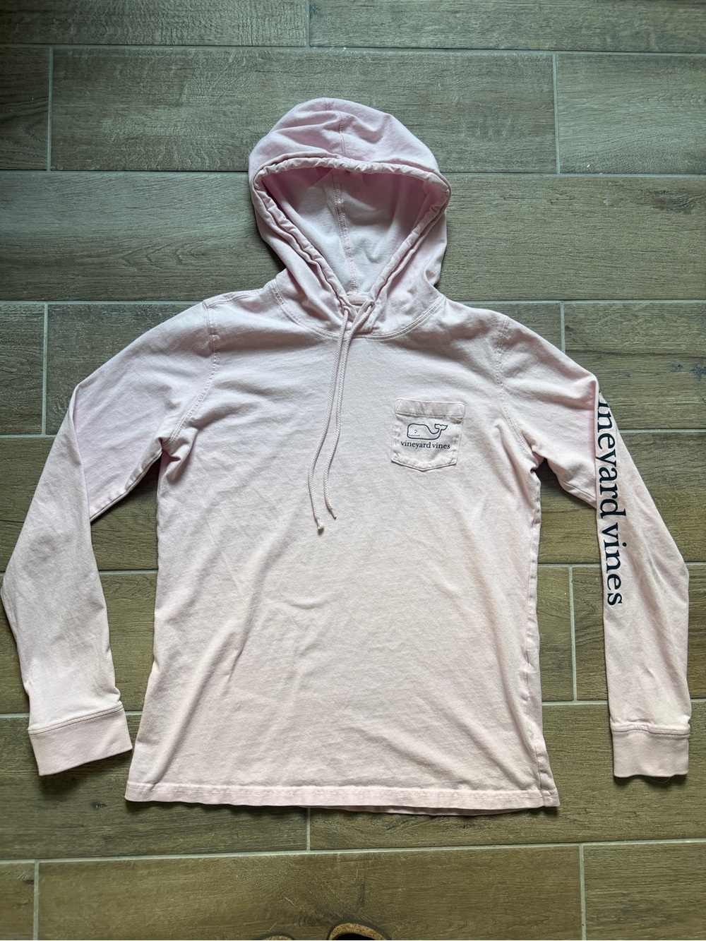 Vineyard Vines Light Pink Hooded Long Sleeve Tee Adult Small